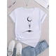 thumbnail image 2 of Camiseta de mujer verano Patrón de Corazón cuello redondoMoon Graphic Print T-shirt, Casual Round Neck Short Sleeve Top, Women's ClothingFather's Day, Mother's Day, New Year, Spring Festival, Valent, 2 of 6