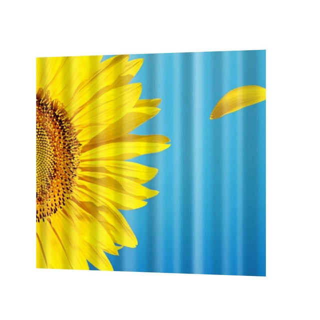 Nuevas y modernas cortinas de para , girasol, extra de 180 cm con anillos, impermeables, no tóxicas, ecológicas, sin olores químicos, BLESIY Cortina de ducha con ganchos