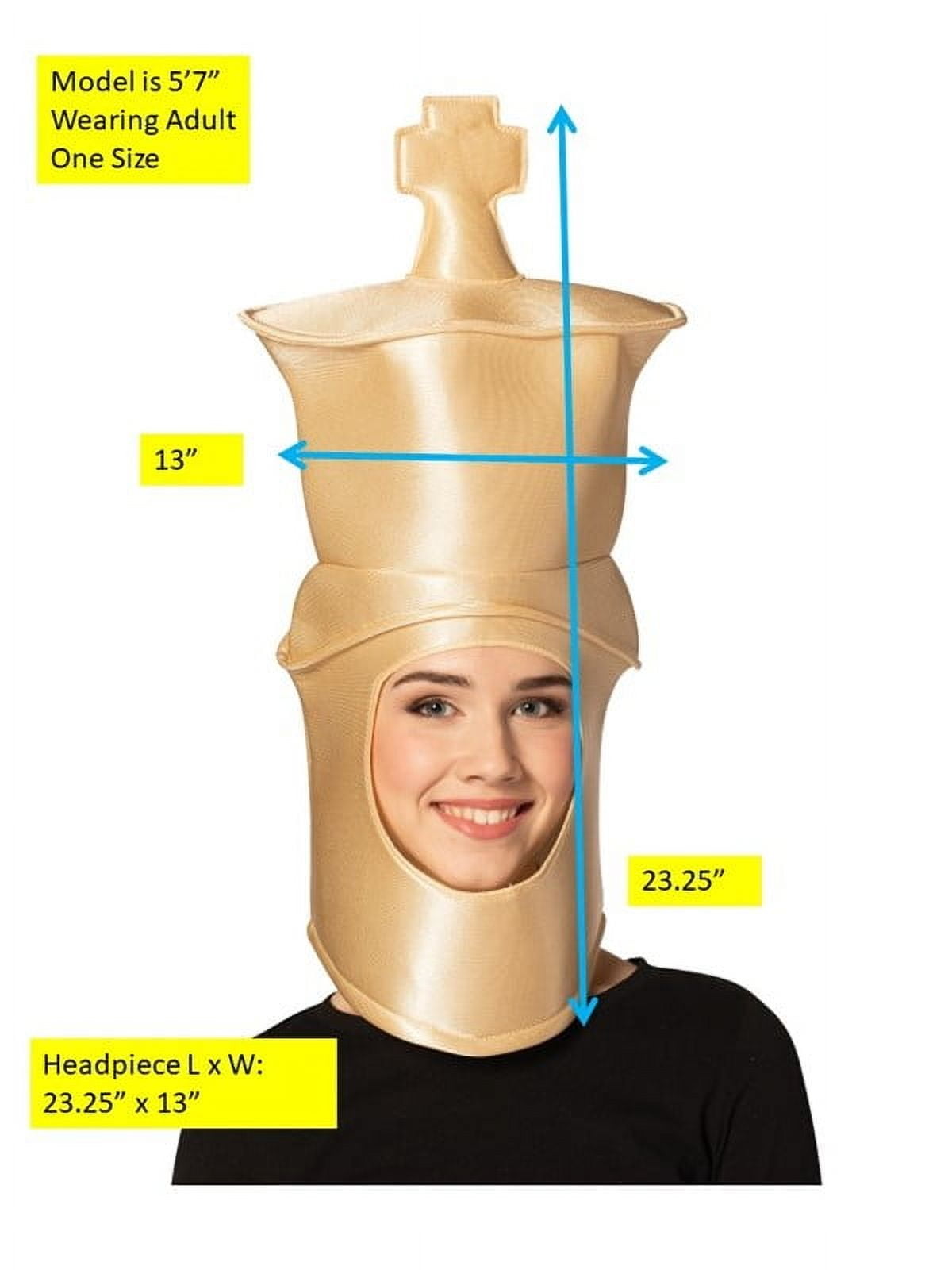 Rasta Imposta Ultimate Deluxe Beige King&nbsp;Chess Headpiece Halloween Mask Costume, Adult One Size, R1304-OS