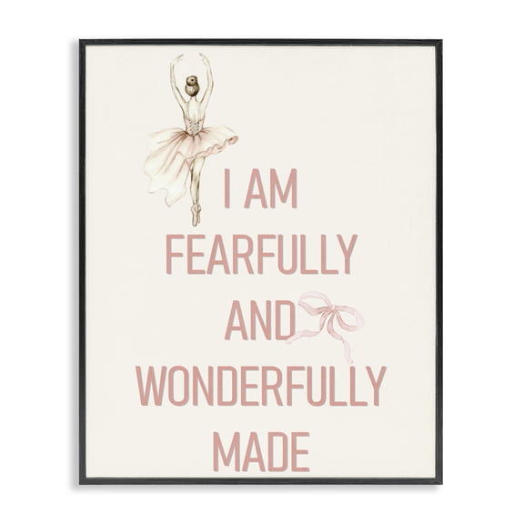 Wonderfully Made Ballerina Black Framed Giclee Art, design by Kim Allen