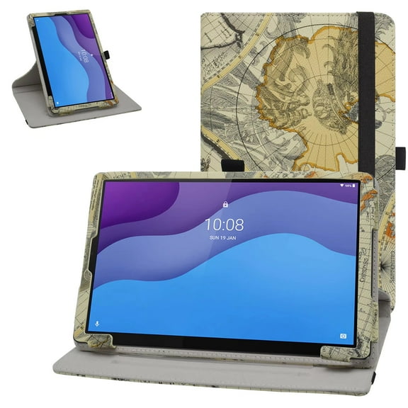 Labanema 10.1" Lenovo Tab M10 HD (2nd Gen) TB-X306X Case, 360 Degree Rotary Stand 10.1" Lenovo Tab M10 HD (2nd Gen) TB-X306X Cover, Case for 10.1" Lenovo Tab M10 HD (2nd Gen) TB-X306X (Map White)
