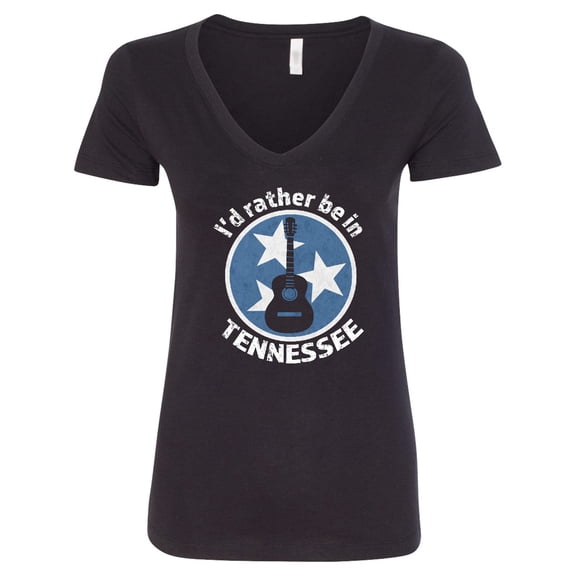 Inktastic I'd Rather Be in Tennessee Women's V-Neck T-Shirt