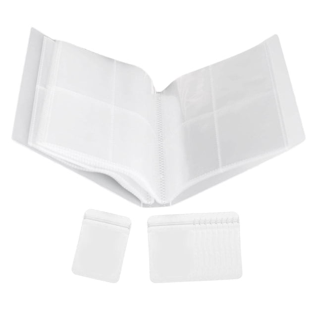 facefd PVC Jewelry Storage Organizer for Earrings Album Cards 160Grids 10 Bags 40g