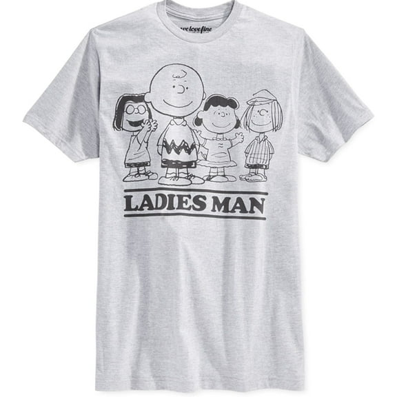 We Love Fine Mens Ladies Man Graphic T-Shirt, Grey, Small