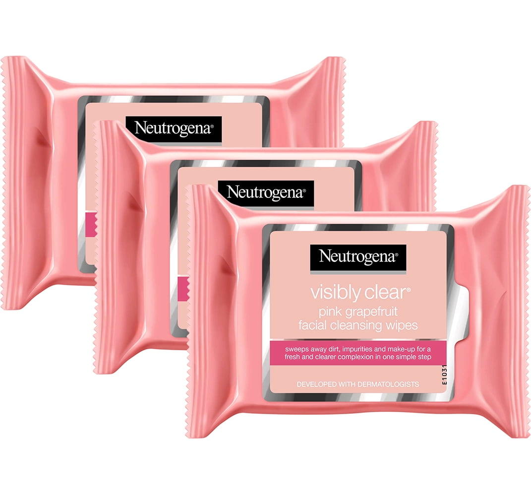 Neutrogena OilFree Cleansing Wipes for Acne Prone Skin, Pink