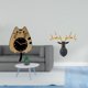 thumbnail image 2 of Reloj de pared con forma de ciervo y gato, escultura silenciosa, arte bohemio, adorno para cocina, oficina o hogar. Regalo único para inauguración de, 2 of 8