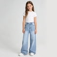 thumbnail image 5 of Girl Jeans Girls Blue Jeans Girls Straight Leg Jeans Wide Leg Girls Pants High Waisted Girls Baggy Pants with Pockets Kid Clothes 14-15 Years, 5 of 6