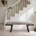 thumbnail image 2 of Zesthouse 47.4" Linen Upholstered Bench, Entryway Bench with Solid Wood Legs, Modern Ottoman Bench for Living Bedroom Room, Gray, 2 of 9