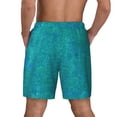 thumbnail image 4 of Balery Blue Green Glitter Mens Swim Trunks Swim Shorts for Men Quick Dry Inseam Beach Shorts with Compression Liner Pocket-Small, 4 of 9
