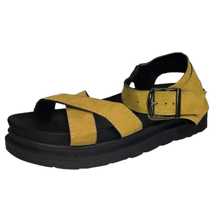 XDDST Yellow Shoes for Women Sandals Dressy Ladies Shoes Fashion Platform Sandals Comfort Sole Bohemian Style Beach Sandals