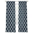 thumbnail image 2 of Navy Blue Morocco Semi Sheer Curtains 108 Inch Length 2 Panels Set, Modern Farmhouse Minimalist Plaid Sheer Kitchen Curtain Privacy Voile Window Curtain for Living Room Bedroom Rod Pocket Drapes, 2 of 7