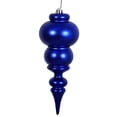 thumbnail image 1 of Vickerman 14" Bleu Cobalt Mat Finial Ornement de Noël, 1 of 1