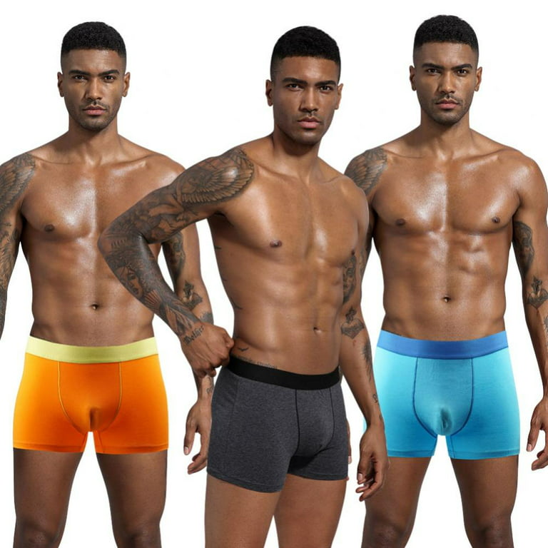 Pretty Comy Men's Cotton Comfortable Sports Boxer Elastic Briefs - 3Pack  Moisture-Wicking Underwear No-Ride-Up for Men 