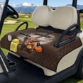 thumbnail image 3 of Whosucclay Scottish Highland Cow Wooden Cross Club Car Seat Cover Protector, 4 Convenient Pockets for Ezgo TXT RXV 2-Person Golf Carts Yamaha Carts, 3 of 9