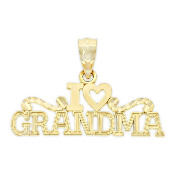 Charm America - Gold I Love Grandma Charm - 10 Karat Solid Gold