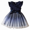 thumbnail image 4 of NIEWTR Robe Tutu à Volants à Étages pour Filles, Fête d'Anniversaire, Demoiselle d'Honneur, Mariage, Tout-Petit, Robe de Gala Formelle (Bleu, 4-5 Ans), 4 of 4