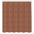 thumbnail image 3 of Ethnic Shower Curtain, Damask Floral Shabby in Classic Victorian Style Oriental Ottoman Vintage Design, Fabric Bathroom Set with Hooks, 69W X 70L Inches, Coral Caramel, by Ambesonne, 3 of 3
