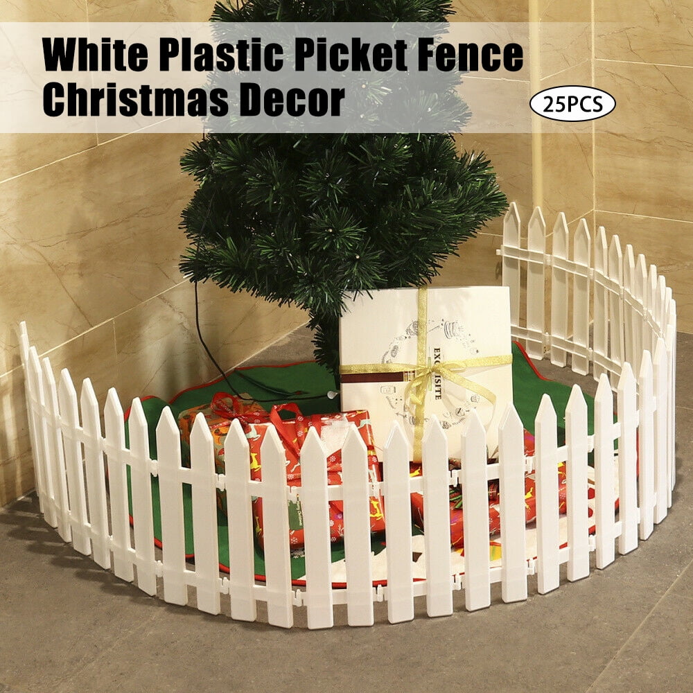 25 Pack Splicing White Picket Fence, DIY Garden Edge Fence for