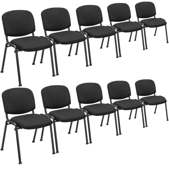 Patiojoy Set of 10 Conference Room Chairs Stackable Guest Chairs with Upholstered Back & Seat