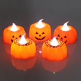 thumbnail image 2 of Pumpkin Light Realistic Plastic LED Tea Light Flameless Candle for Halloween, 2 of 10