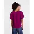 thumbnail image 4 of Scenario Women's Textured Top with Short Puff Sleeves, Sizes XS-XXXL, 4 of 6
