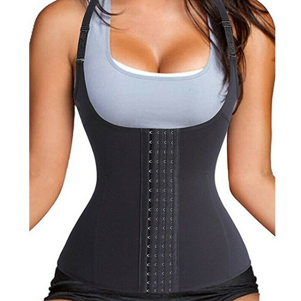 SLIMBELLE Women Waist Trainer Underbust Vest Corset Tummy Control Tank Top 3 Hooks with Zipper Adjustable Straps Training Cincher Body Shaper for Weight Loss 