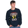 thumbnail image 3 of Popeye Cartoon Worlds Strongest Dad Men's Crewneck Sweatshirt Brisco Brands S, 3 of 6