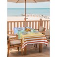 thumbnail image 2 of Outdoor Tablecloths with Umbrella Hole & Zipper, Thin Rainbow Striped 60 x102 Inch Rectangle Tablecloths, Farmhouse Modern Stripes Waterproof Table Cloth, Patio/Pool/Picnic Table Covers, 2 of 8