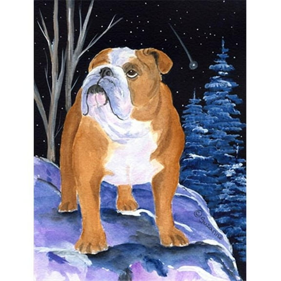 Starry Night English Bulldog Flag - Garden Size, 11 x 15 in.
