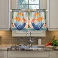 thumbnail image 2 of Yayeee Kitchen Curtains Tier Pair Light Filtering 27"x24" Rod Pocket Short Cafe Window Panel, Blue Goldfish Bowl, 2 of 7