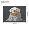 thumbnail image 4 of Yayeee Bath Rug for Bathroom Floor Non Slip Rectangle Fluffy Soft Absorbent Mat, 16"x24", White Halloween Dog, 4 of 7