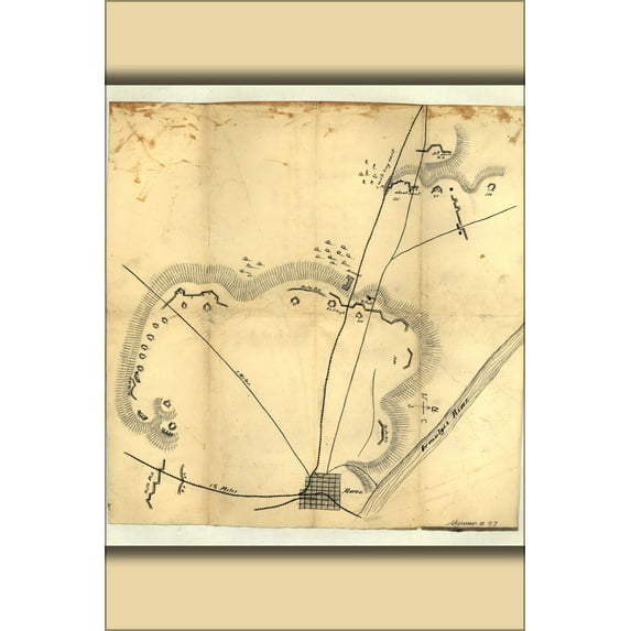 24"x36" Gallery Poster, Map of Macon georgia and vicinity 1864