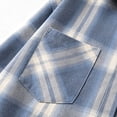 thumbnail image 4 of Kaemgyyd Men's Jackets Long Sleeve Casual Plaid Shacket Button down Collar Overshirt with Pockets（Light Blue,4X-Large）, 4 of 6