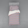 thumbnail image 2 of Abstract Duvet Cover Set, Horizontally Arranged Zigzags and Rhombus, Bedding Set with Shams and Fitted Sheet, 3 Sizes, by Ambesonne, 2 of 3