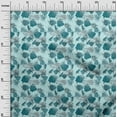thumbnail image 3 of oneOone Georgette Viscose Teal Blue Fabric Leaf With Abstract Texture Sewing Craft Projects Fabric Prints By Yard 42 Inch Wide, 3 of 5