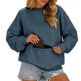 thumbnail image 2 of Tqcoqu Women's Crew Neck Oversized Sweatshirt, Long Sleeve Pullover with Zipper Kangaroo Pocket Casual Top, 2 of 10