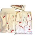 thumbnail image 3 of Pijama de seda de hielo de manga larga para primavera y otoño, traje de casa de seda con cerezas pequeñas, ropa de dormir bonita y de moda para mujer, 3 of 3