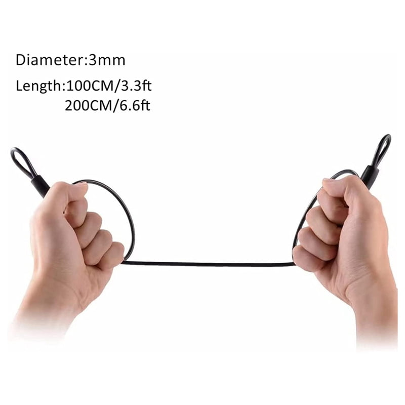 20x 100CM/3.3Ft Long Travel Security Cable Lock,Braided Steel Coated Cable Luggage Lock, Cable Wire Rope