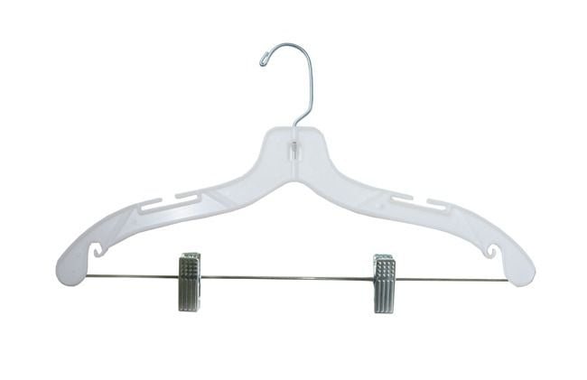 New 100 Hangers 17 Inch Black Plastic Dress Hangers with Chrome Swivel Hook 