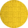 thumbnail image 1 of Ahgly Company Indoor Round Oriental Yellow Traditional Area Rugs, 7' Round, 1 of 4