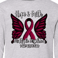 thumbnail image 4 of Inktastic Multiple Myeloma Cancer Awareness Hope & Faith with Butterfly Ribbon Long Sleeve Youth T-Shirt, 4 of 5