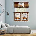 thumbnail image 5 of Halloween Kitchen Curtains Sets for Windows 36 Inch Length, Orange Black Plaid Truck Gnomes Pumpkins Rod Pocket Window Treatments Tier Curtains and Valances Set for Bedroom/Bathroom, 5 of 8