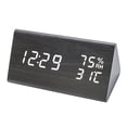 thumbnail image 2 of Despertador Reloj Despertador Digital, Reloj de Mesa con Led Nocturno, Fecha, Reloj con Control por Voz, Reloj Digital de Madera, Temperatura Interna, 3 Alarmas Ajustables G, 2 of 5