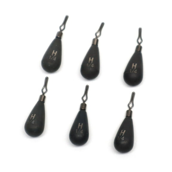 Harmony Fishing - Tungsten Teardrop DropShot/PowerShot Weights 3/8oz 6 Pack