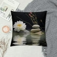thumbnail image 2 of Shangniulu Decorative Throw Pillow Cover Asian Zen Stone, Pillow Covers Meditation Japanese Lotus Spa Room Decor for Living Room Couch Cushion Bed Indoor Outdoor Home Decor, 2 of 5