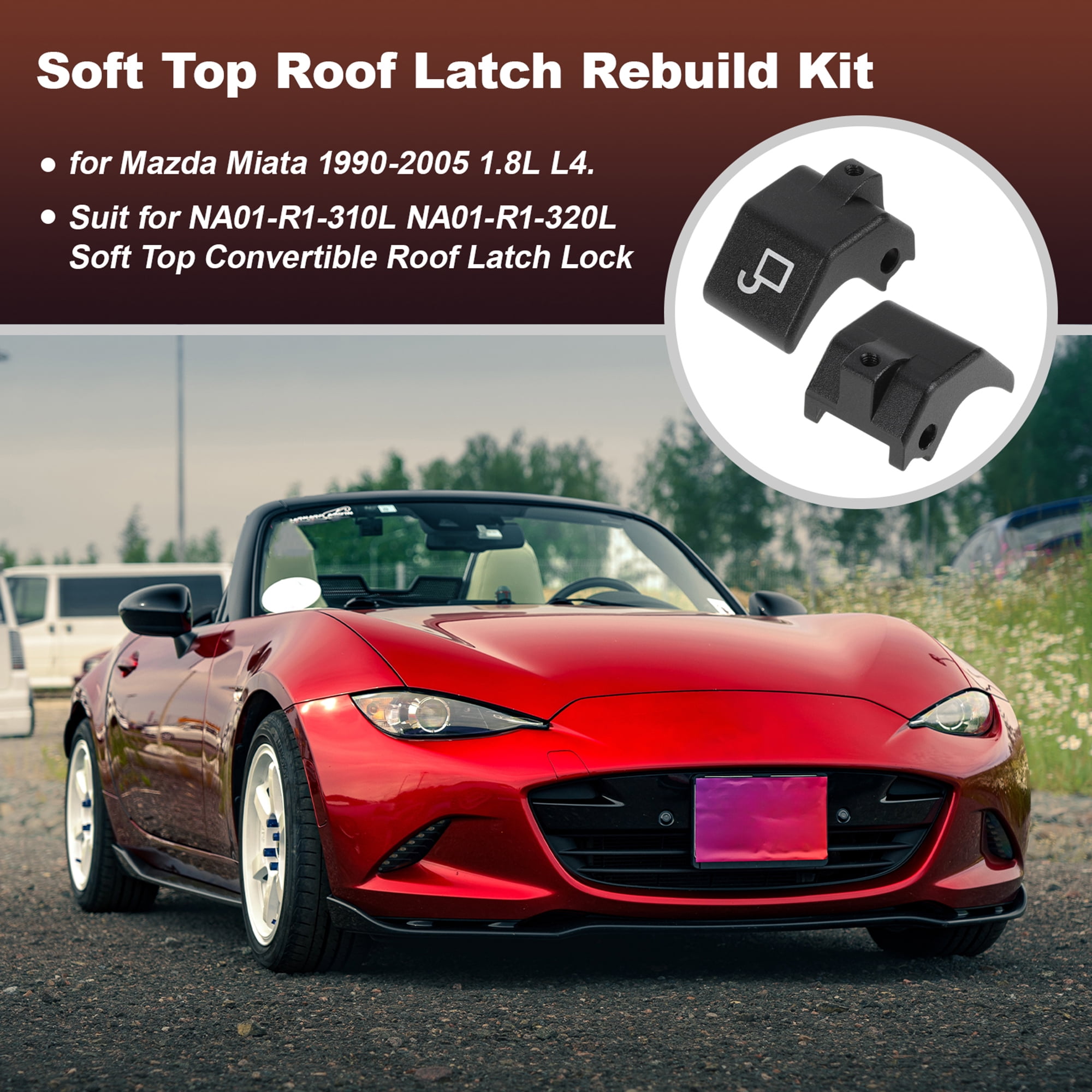 Unique Bargains Soft Top Roof Latch Lock Rebuild Kit for Mazda Miata 1990-2005 1.8L L4