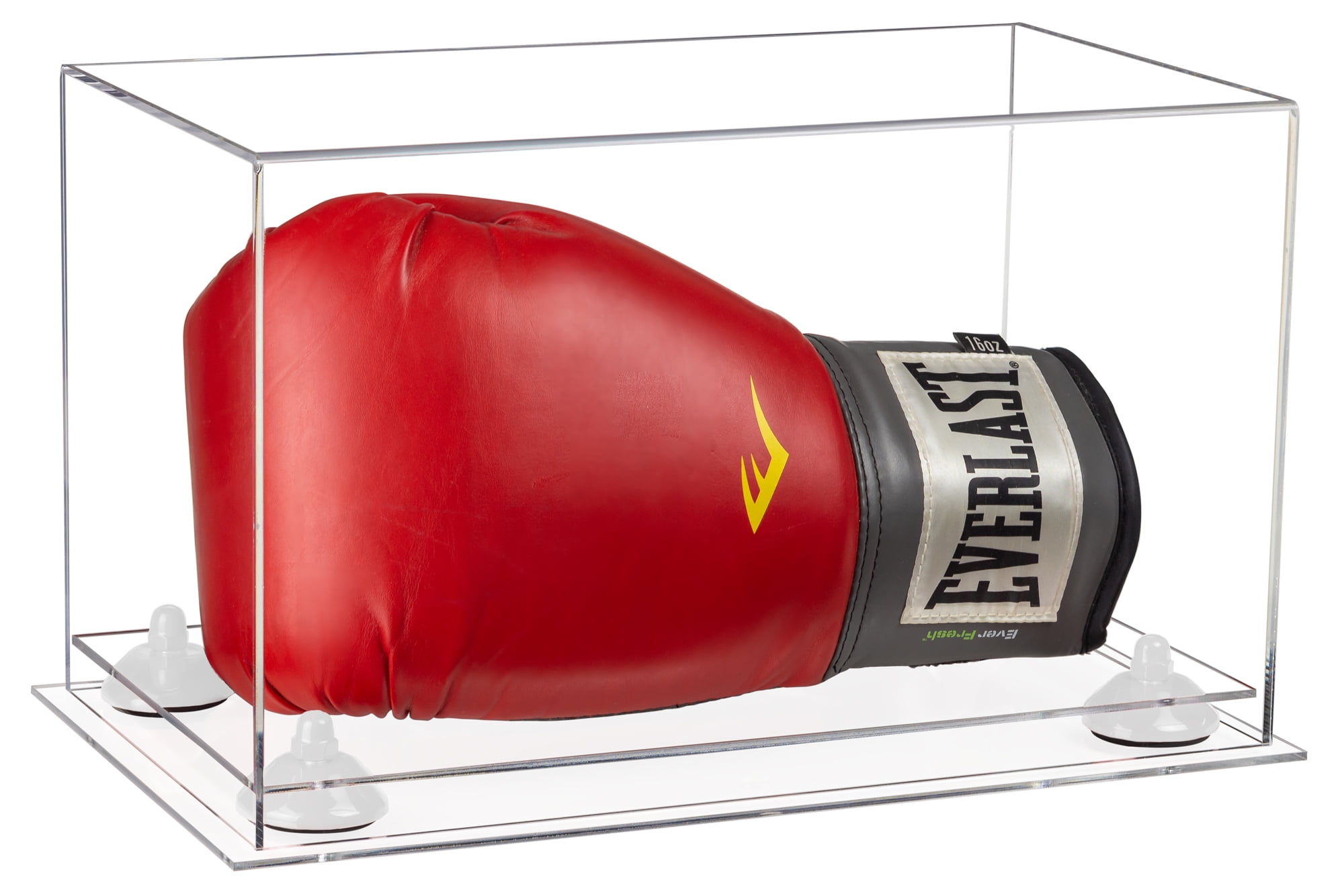 Clear Acrylic Single or Double Boxing Glove Display Case with White ...