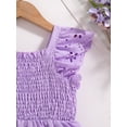 thumbnail image 5 of 2T Baby Girls Dress 3T Girls Sleeveless Dress Toddler Girls Summer Dress Ruffle Solid Color Dress Purple, 5 of 9