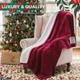 thumbnail image 4 of Westinghouse Flannel to Sherpa Electric Heated Blanket Throw 50x60", 6 Heating Levels & 2-10 Hours Auto Shut off Setting, Reversible Heated Throw, Red Burgundy, 4 of 8