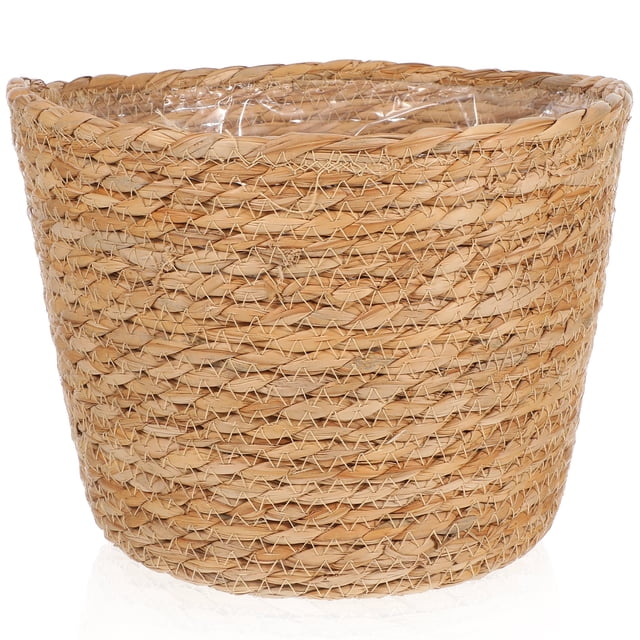 Cesta de flores tejida a mano, maceta de paja tejida a mano, maceta de interior tejida, maceta decorativa